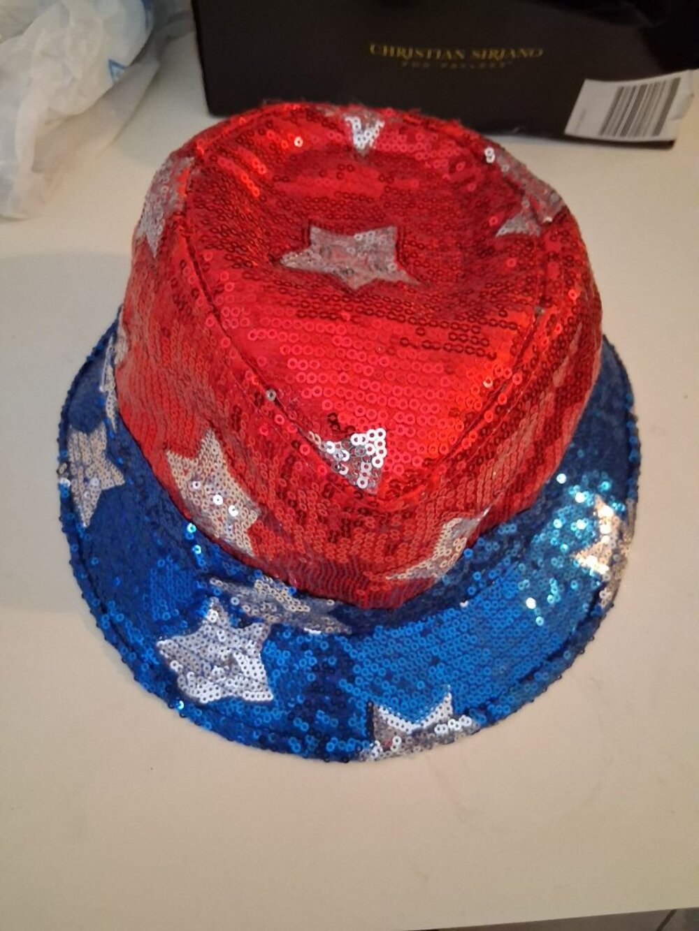 Sequin American Flag Hat Patriotic Childs Size 4th of July Stars